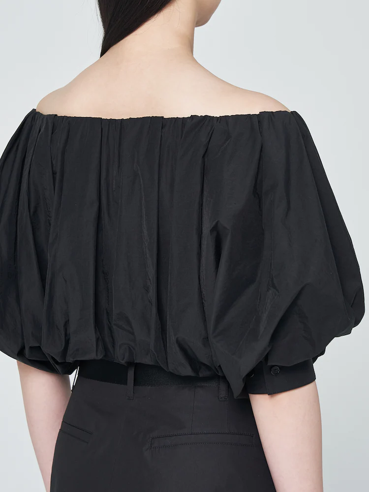 Off Shoulder Volume Blouse - Black