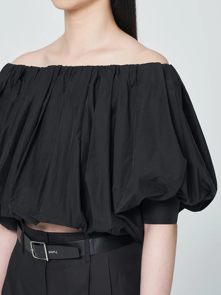 Off Shoulder Volume Blouse - Black