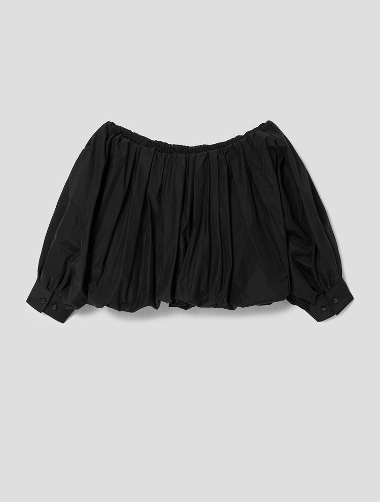 Off Shoulder Volume Blouse - Black