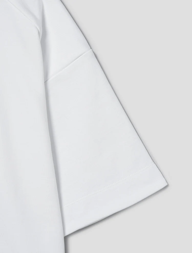 Half Sleeve Jersey Dress - White