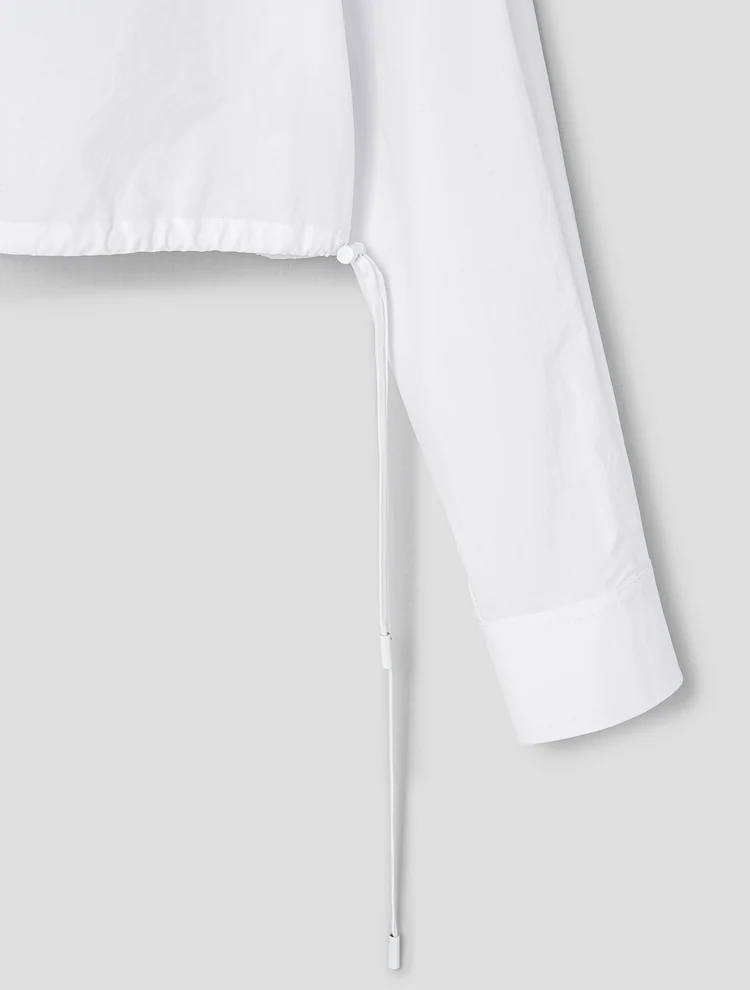 String Detail Volume Blouse - White