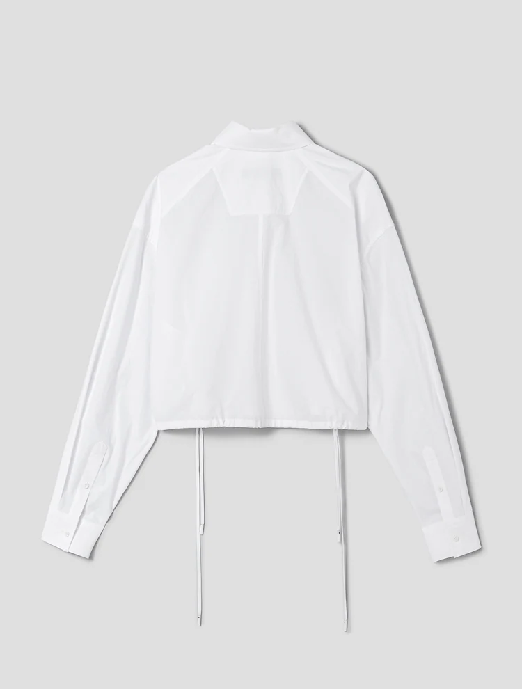 String Detail Volume Blouse - White