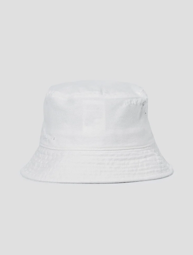 JUUN.JEANS Logo Denim Bucket Hat - White