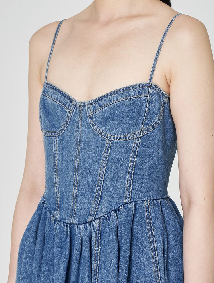 Denim Slip Dress - Blue