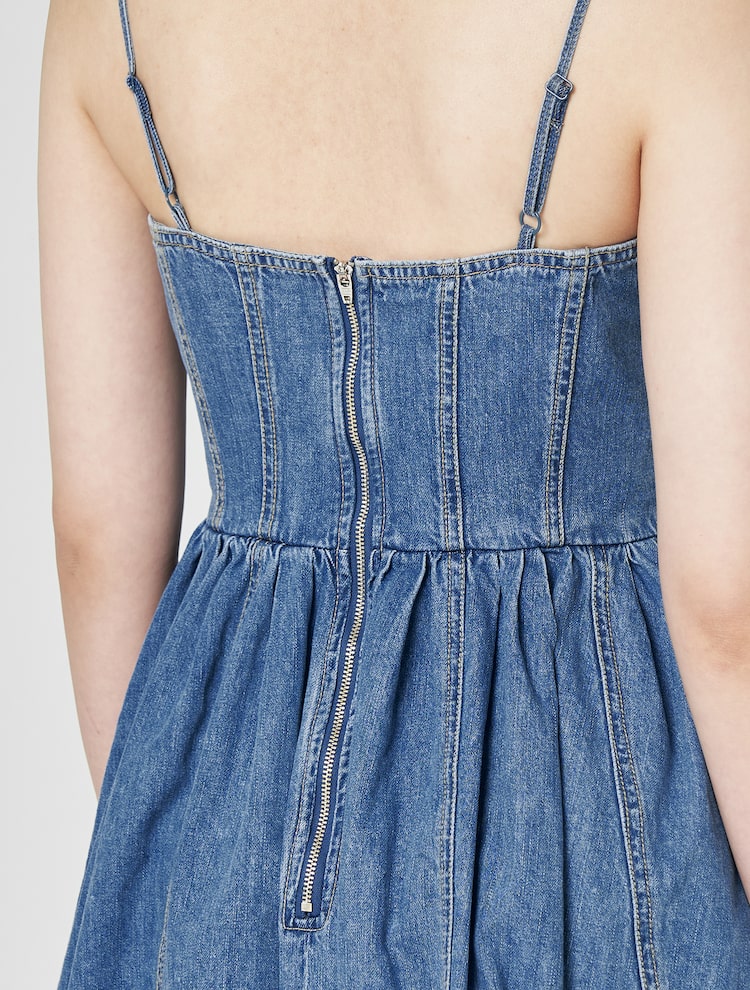 Denim Slip Dress - Blue