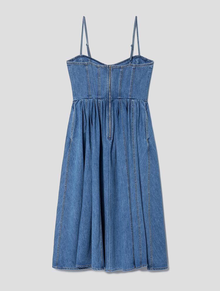 Denim Slip Dress - Blue