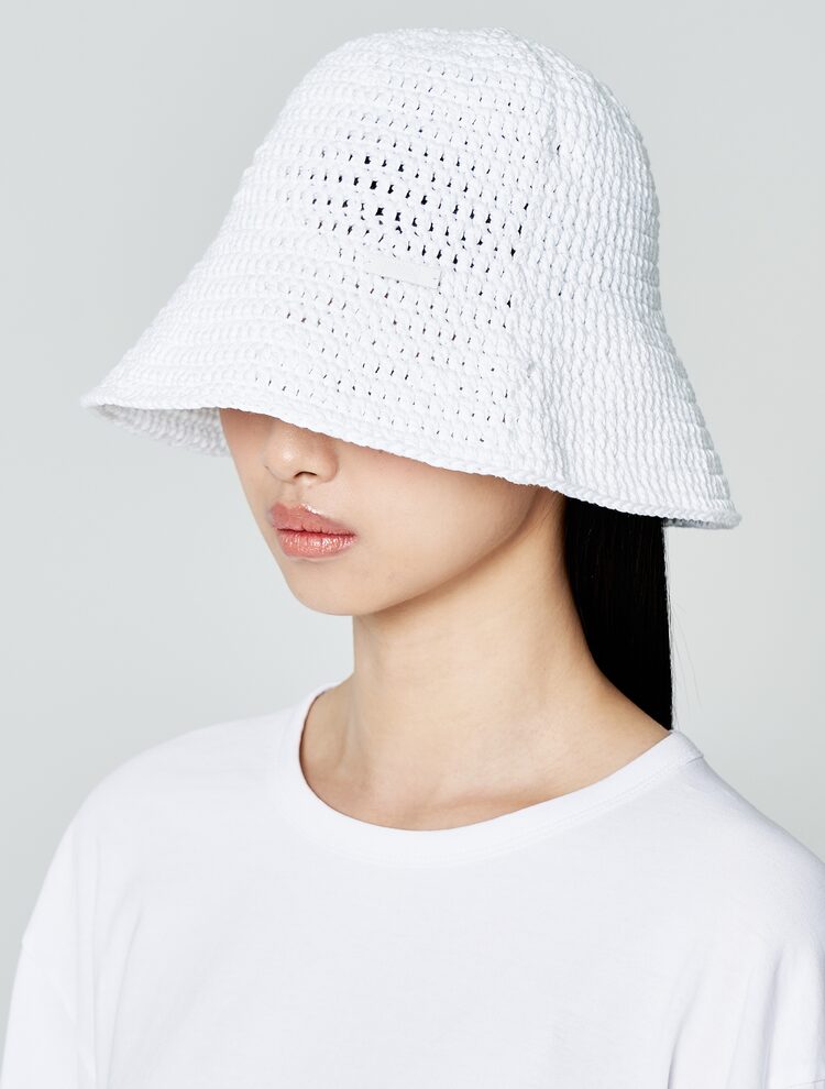 Cotton Knitting Hat - White