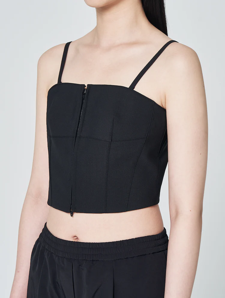 Biella Corset Crop Top - Black