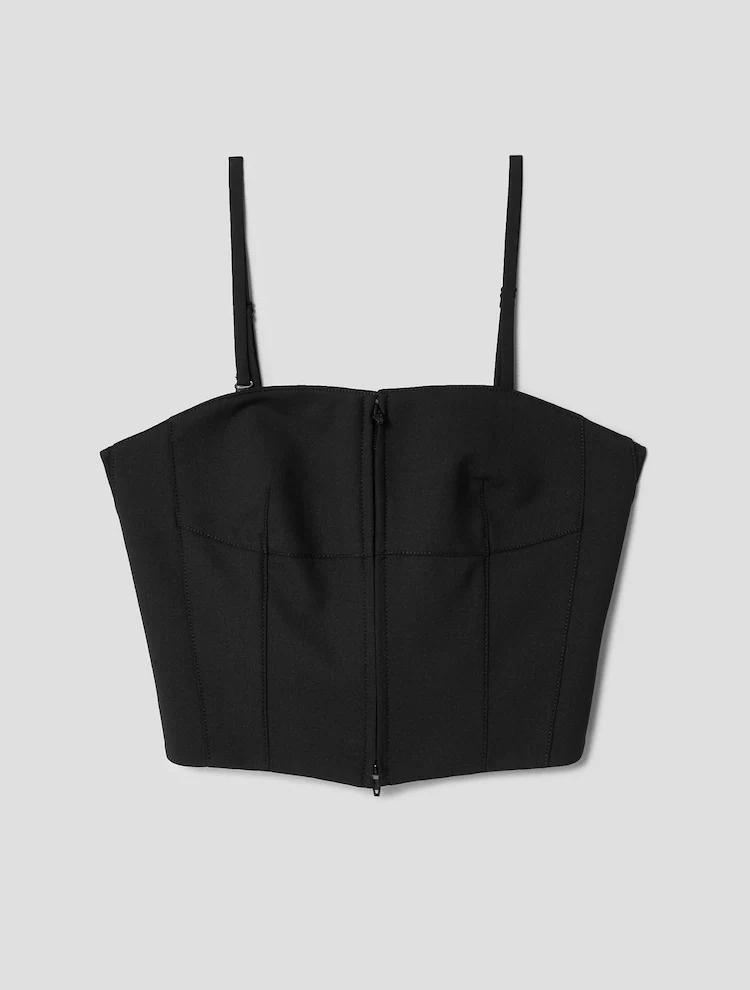 Biella Corset Crop Top - Black