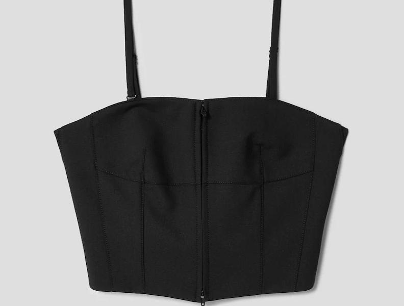 Biella Corset Crop Top - Black