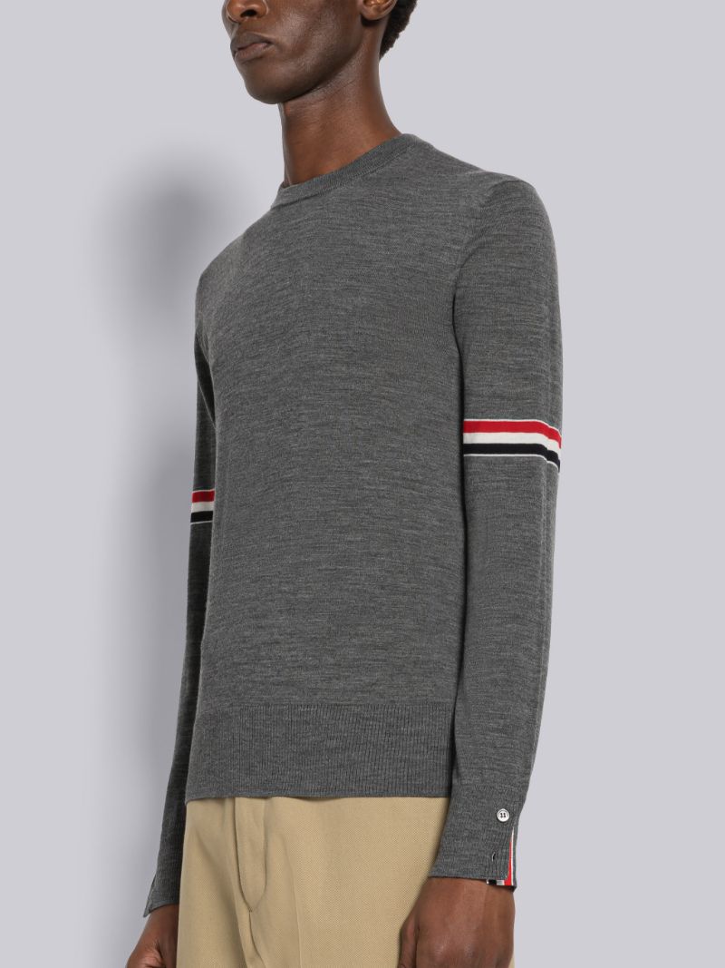 FINE MERINO STRIPE CREWNECK PULLOVER