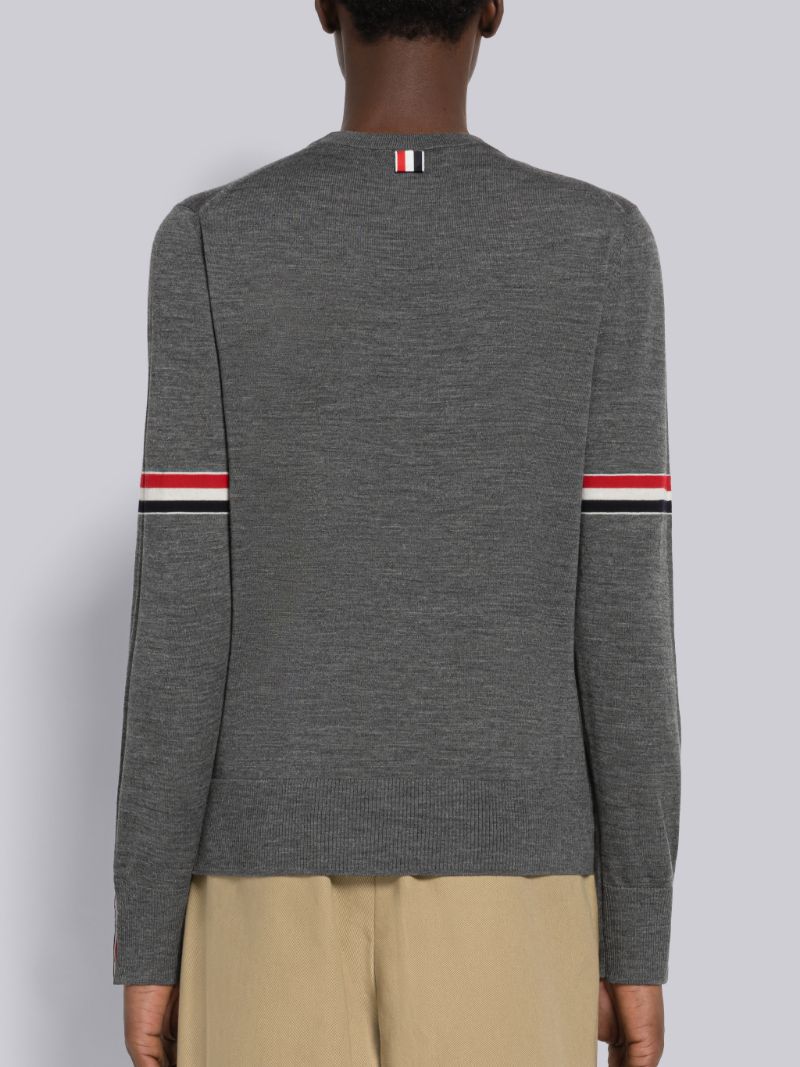 FINE MERINO STRIPE CREWNECK PULLOVER