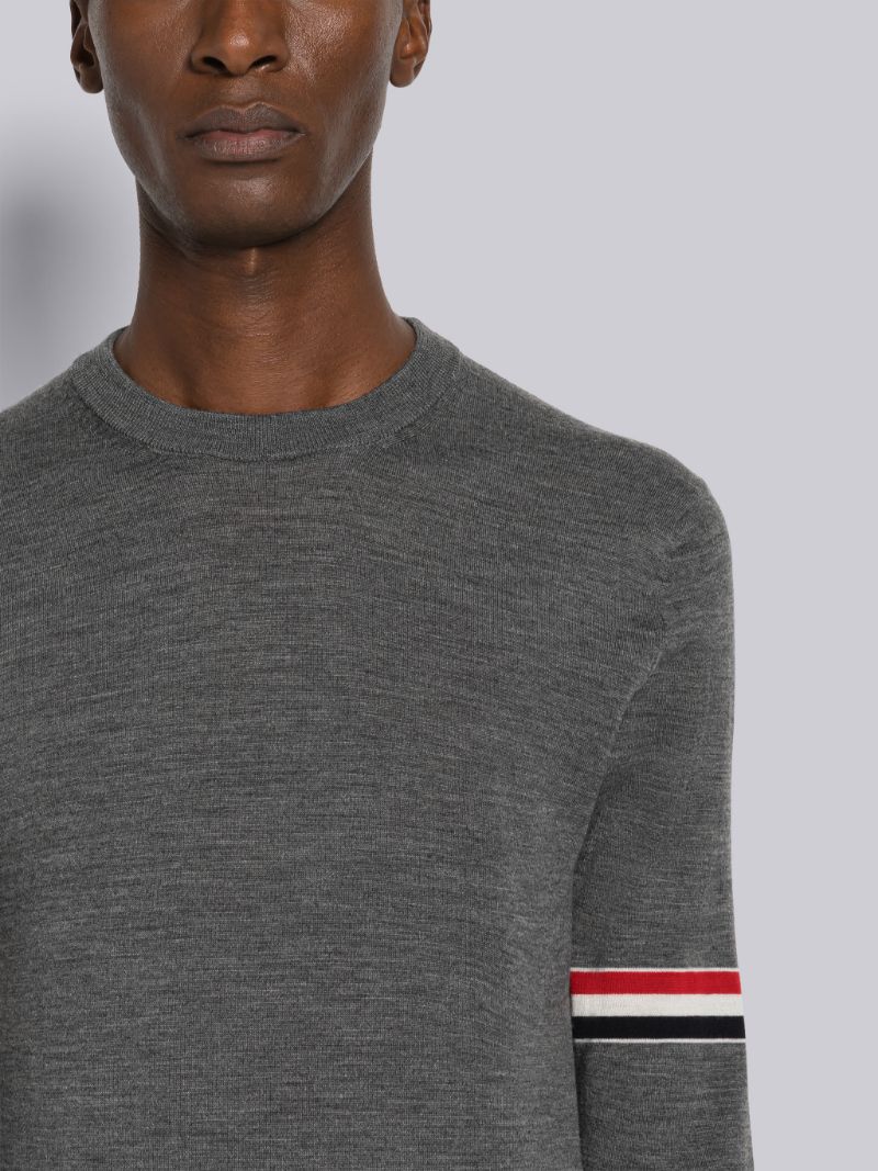 FINE MERINO STRIPE CREWNECK PULLOVER