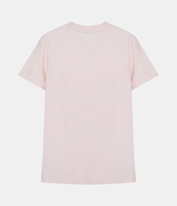 logo embroidered T-shirt pink