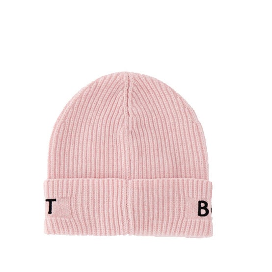 Logo patch beanie PINK