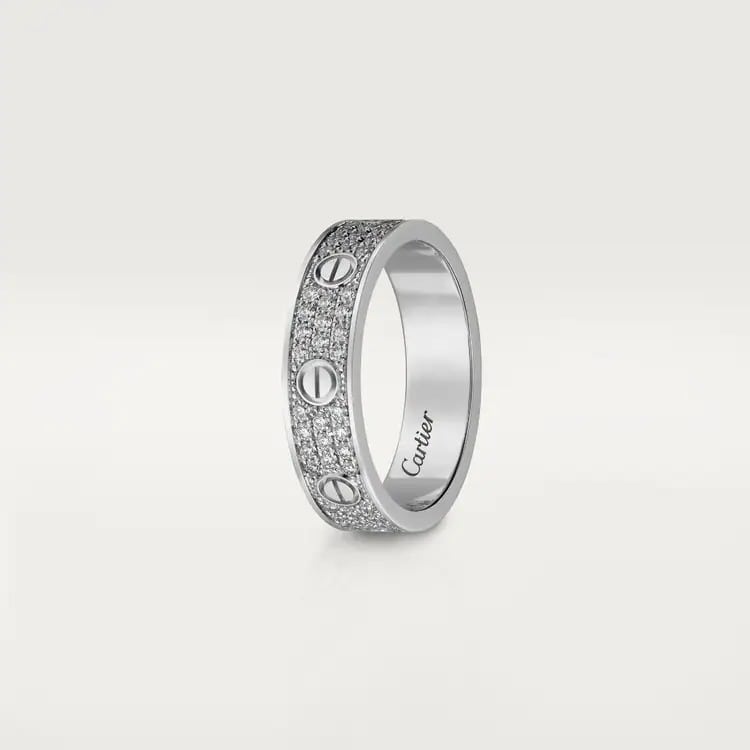 LOVE WEDDING BAND WITH DIAMOND PAVÉ