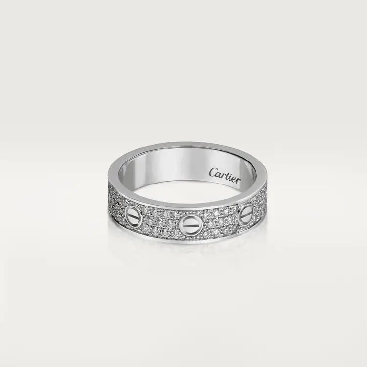 LOVE WEDDING BAND WITH DIAMOND PAVÉ