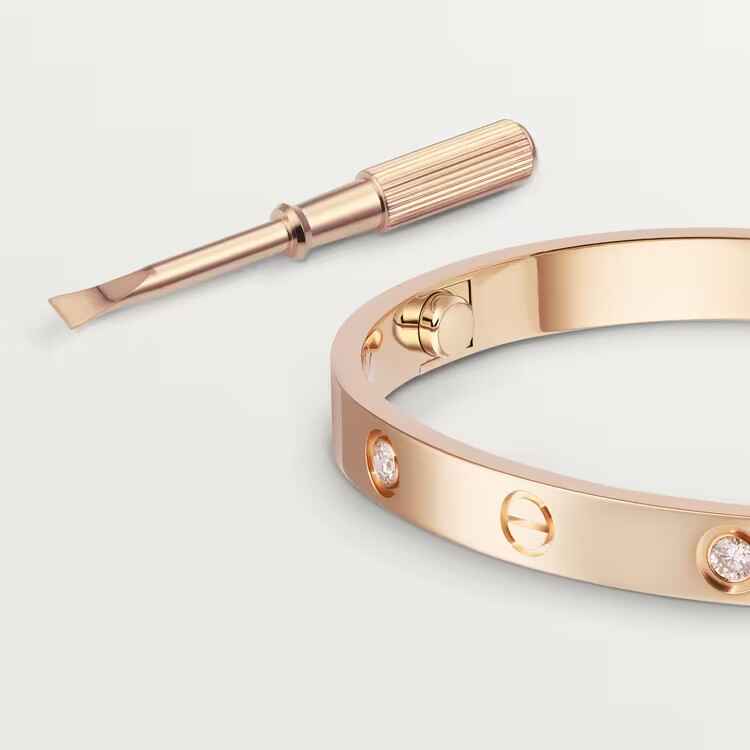 LOVE BRACELET, 4 DIAMONDS pink gold