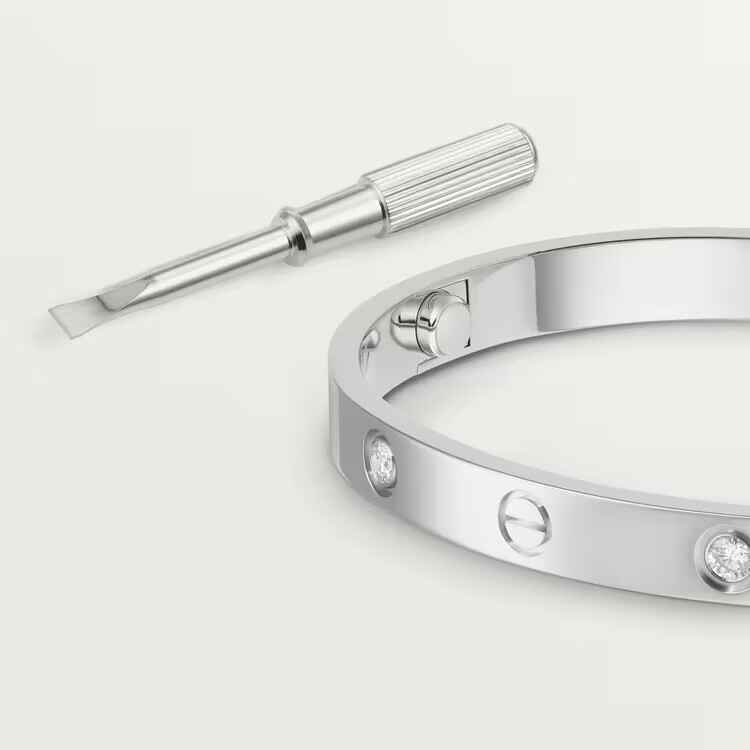 LOVE BRACELET white gold, 4 DIAMONDS