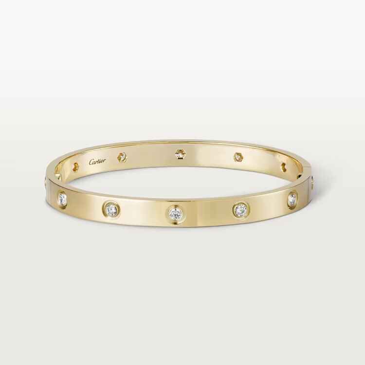 LOVE BRACELET yellow gold, 10 DIAMONDS