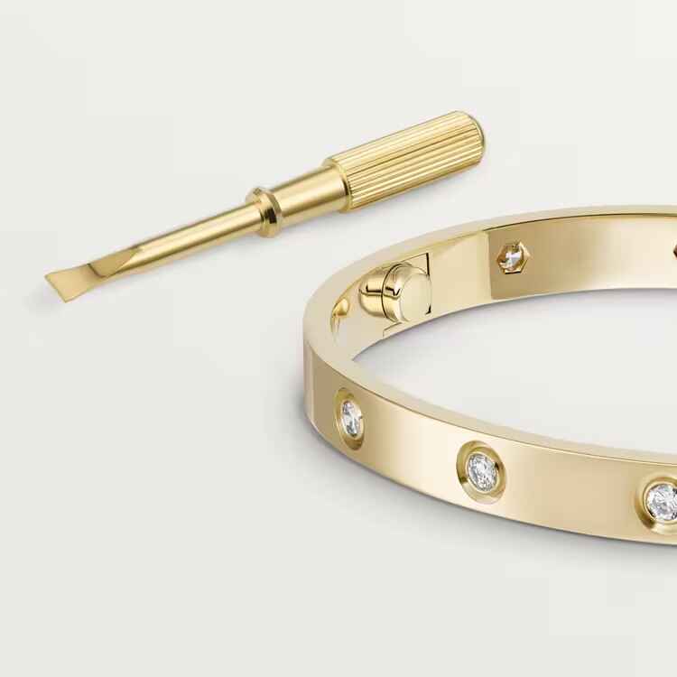 LOVE BRACELET yellow gold, 10 DIAMONDS