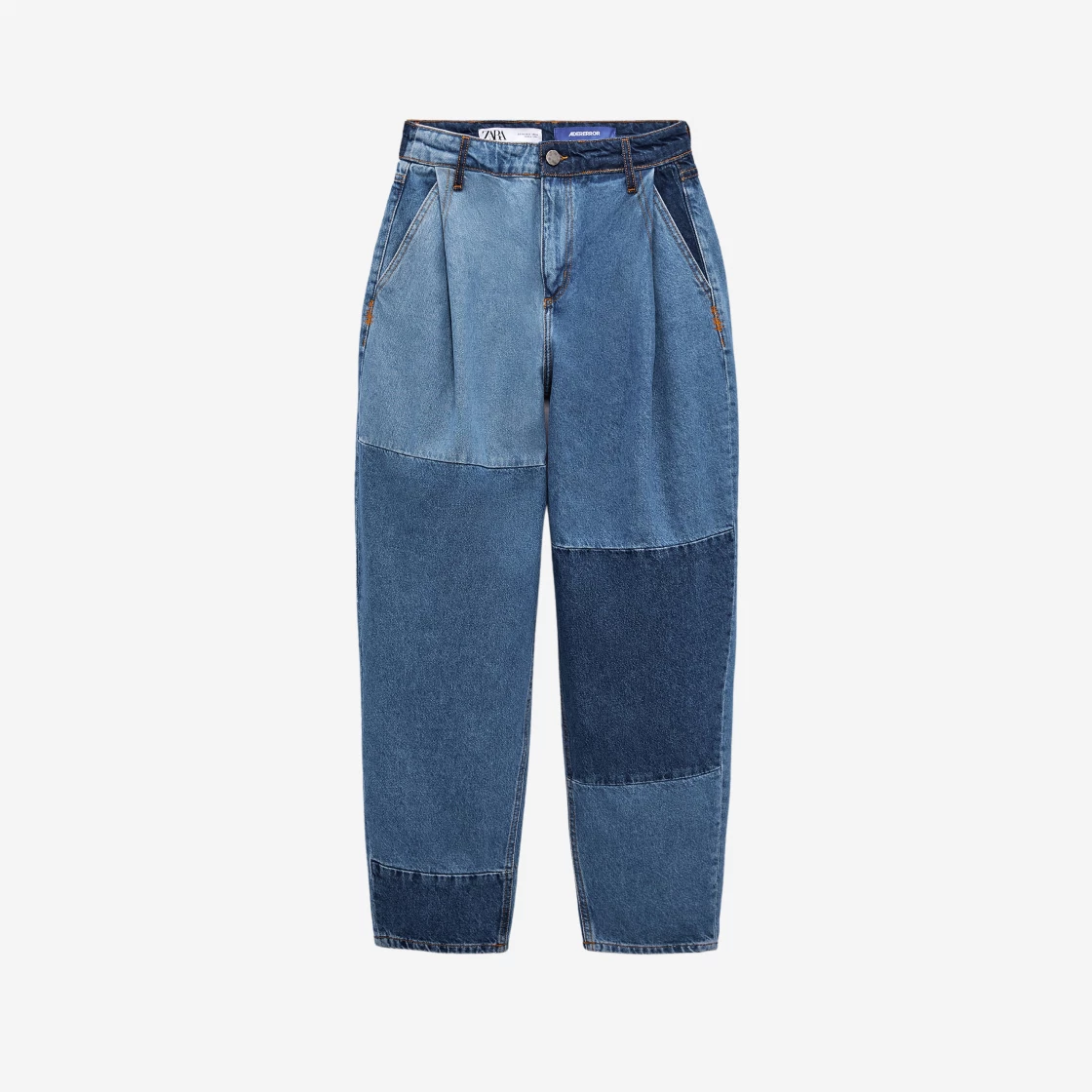 Ader Error x Zara Barrel Leg Jeans Blue