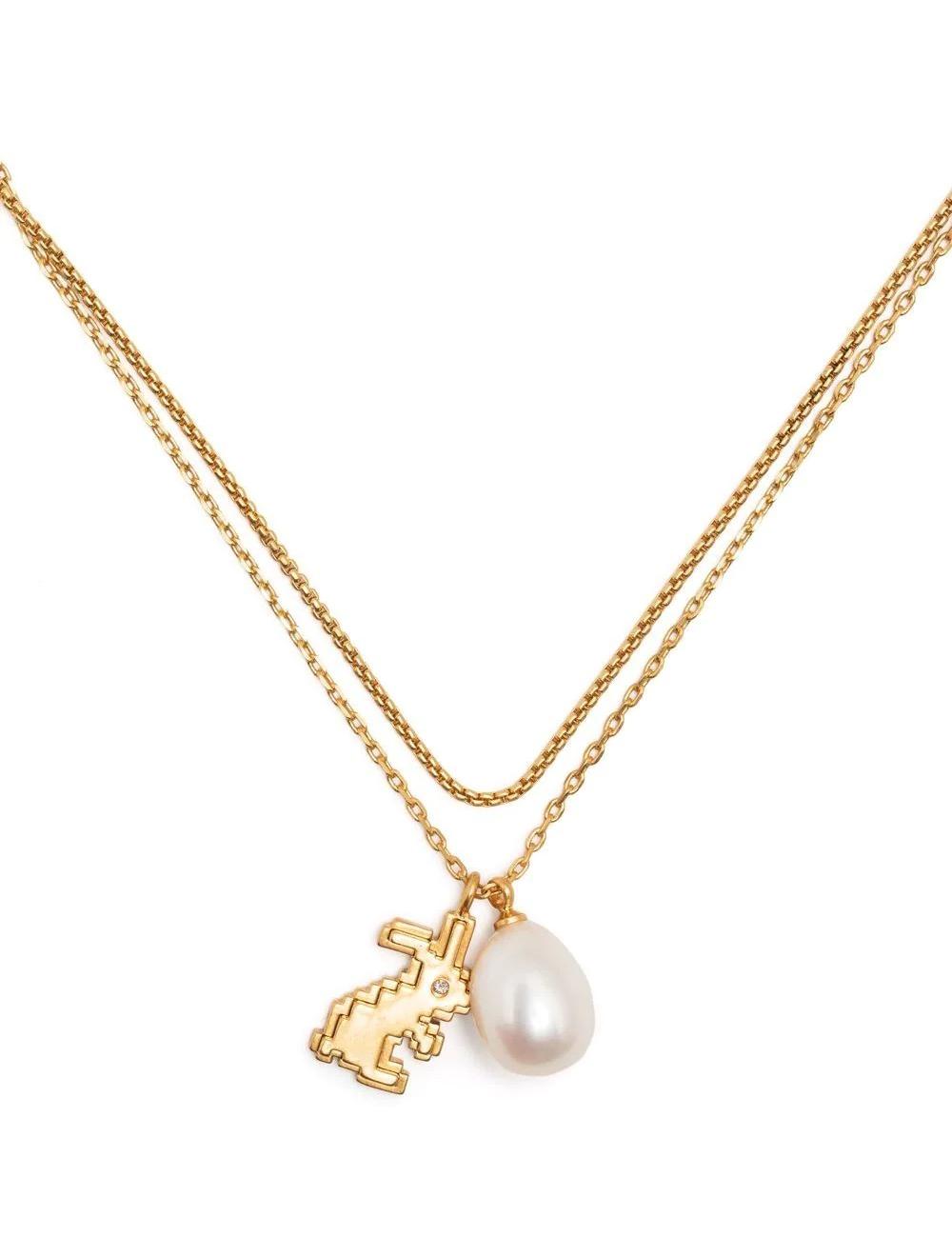 23SSRABBIT DOUBLE-STRAND CHAIN NECKLACE