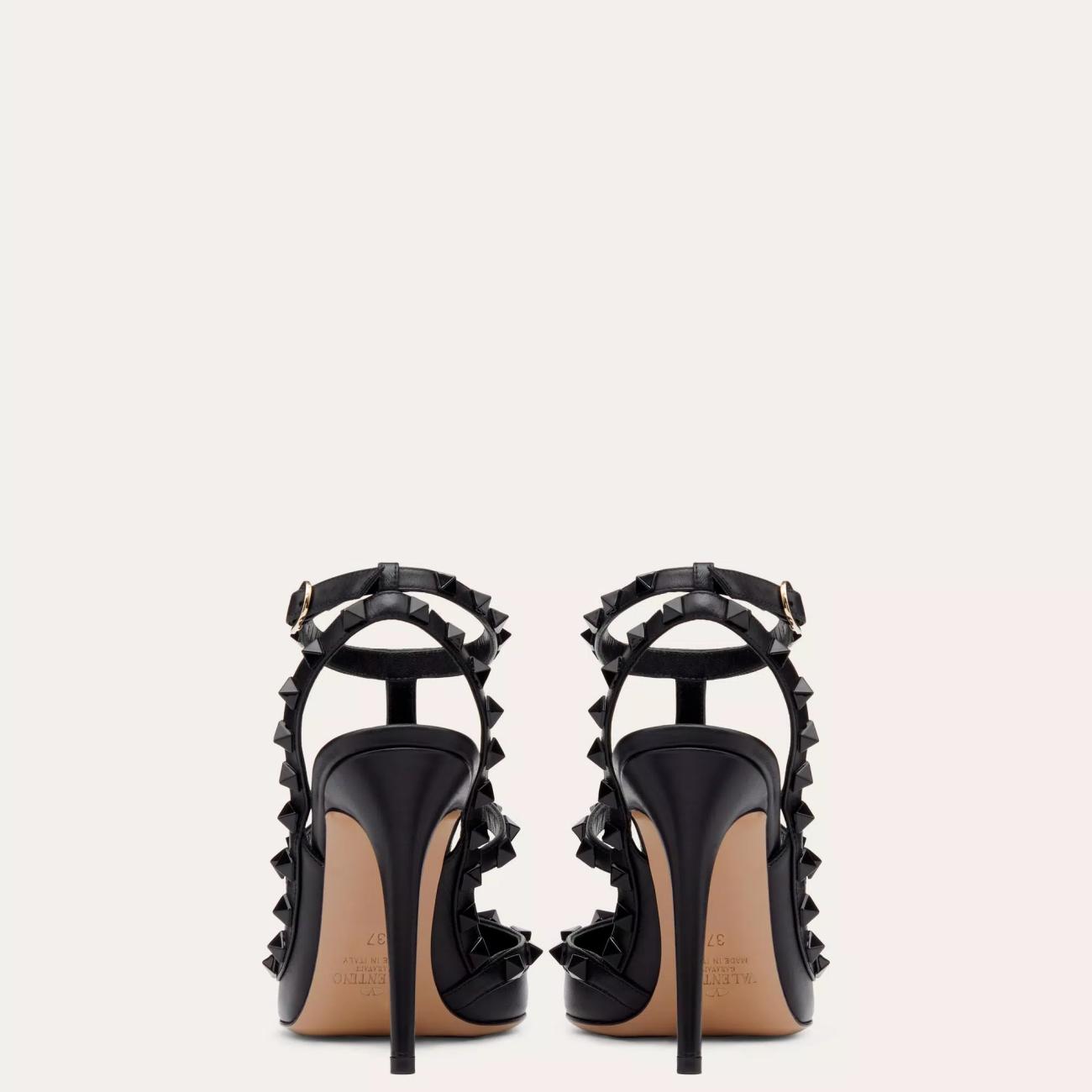 TONE ON TONE STUD EMBELLISHED ROCKSTUD STRAP PUMPS 100MM