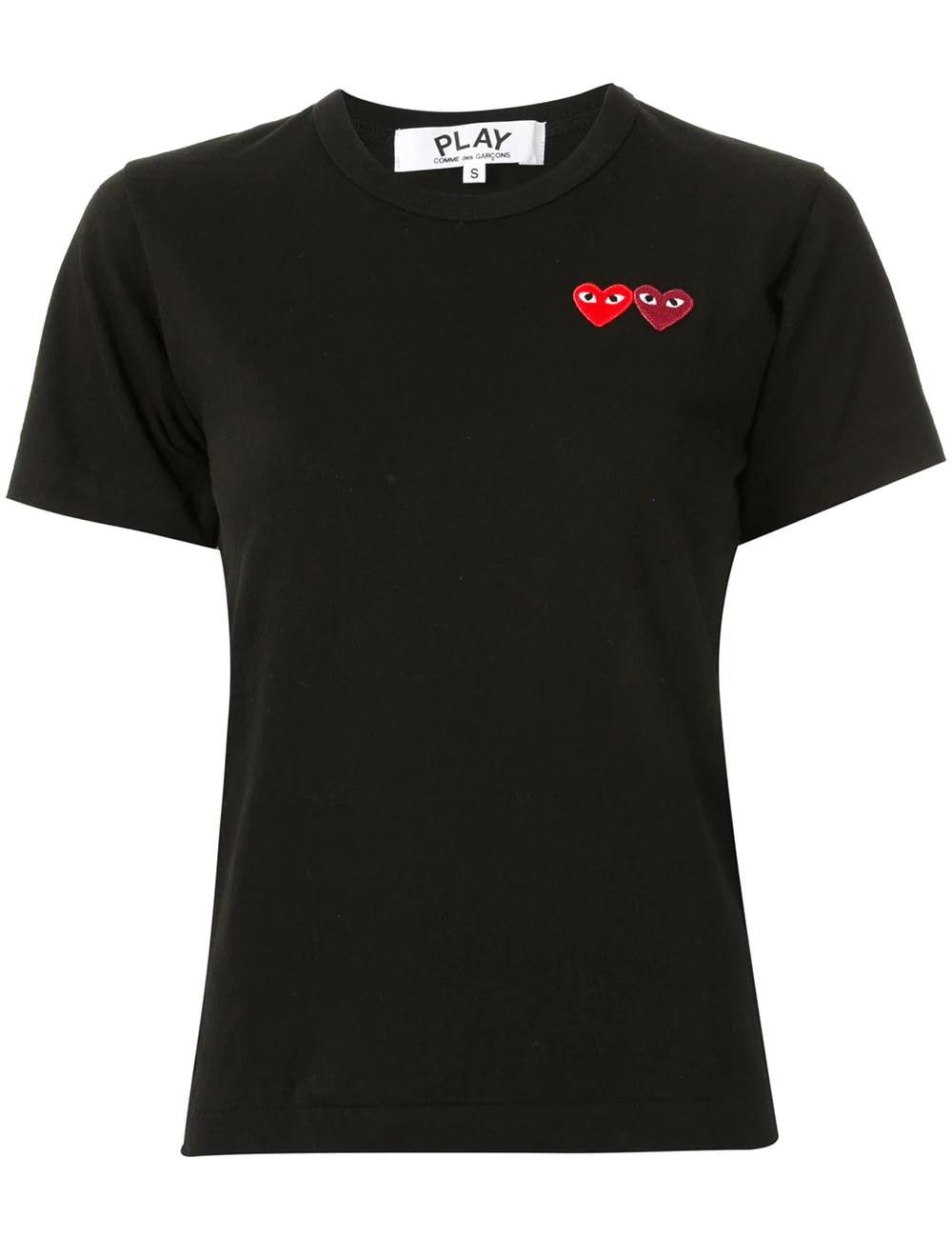 Double Heart Wappen Short Sleeve Tee black