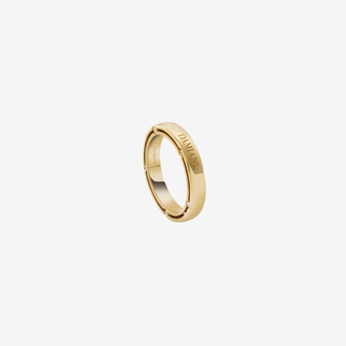 Damiani D.Side Diamonds Wedding Band Yellow Gold