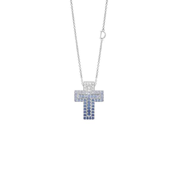 Damiani Belle Epoque Diamonds Sapphires Necklace White Gold