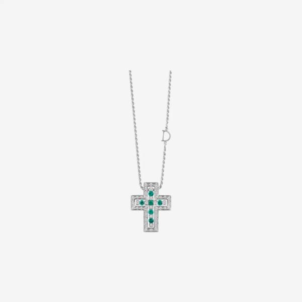 Damiani Belle Epoque Diamonds Emeralds Necklace White Gold