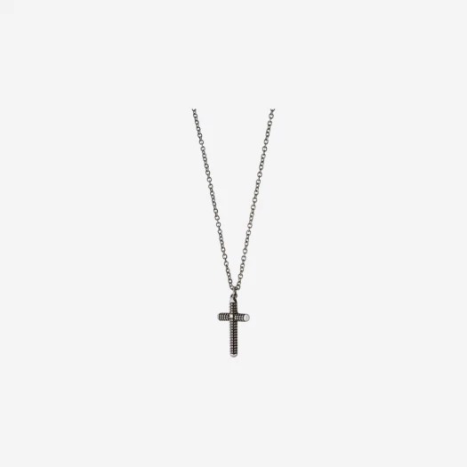 Damiani Metropolitan Diamond Cross Necklace Black Gold