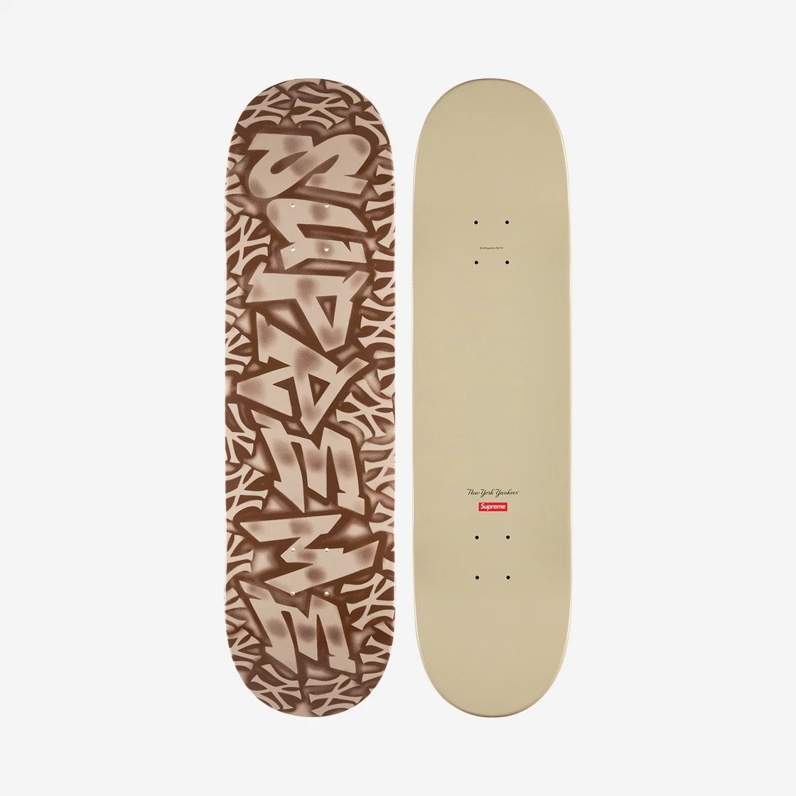 Supreme x New York Yankees Airbrush Skateboard Deck Clay - 21FW