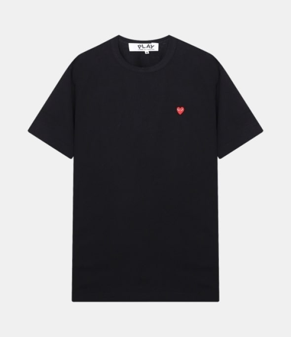 BLACK Small Red Heart Waffen Short Sleeve Tee