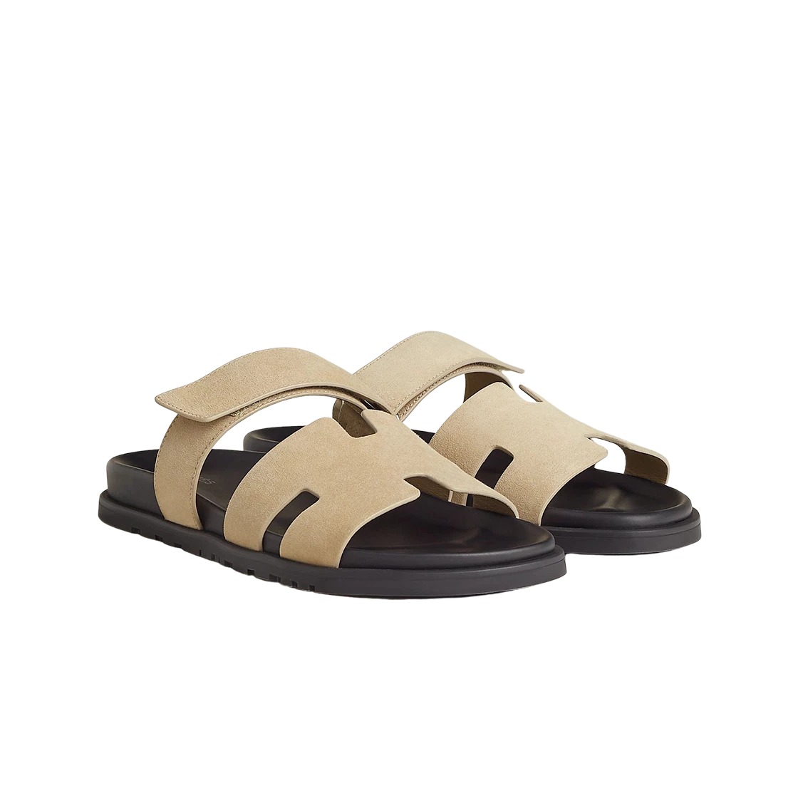 Hermes Chypre Sandal Suede Goatskin & Beige Argile