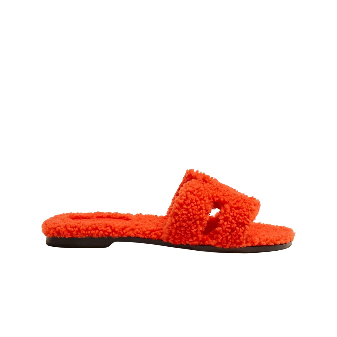 Hermes Oran Sandal Woolskin & Orange