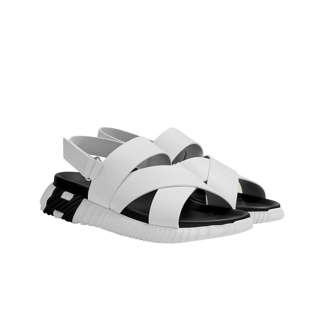 Hermes Electric Sandal Calfskin & Blanc