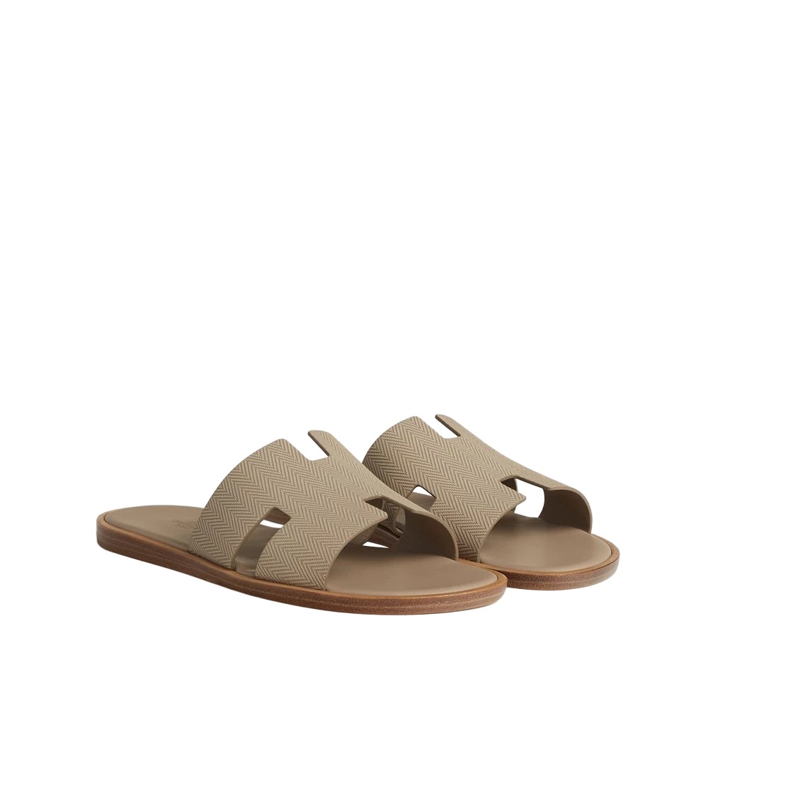 Hermes Izmir Sandal Chevron & Beige Sable