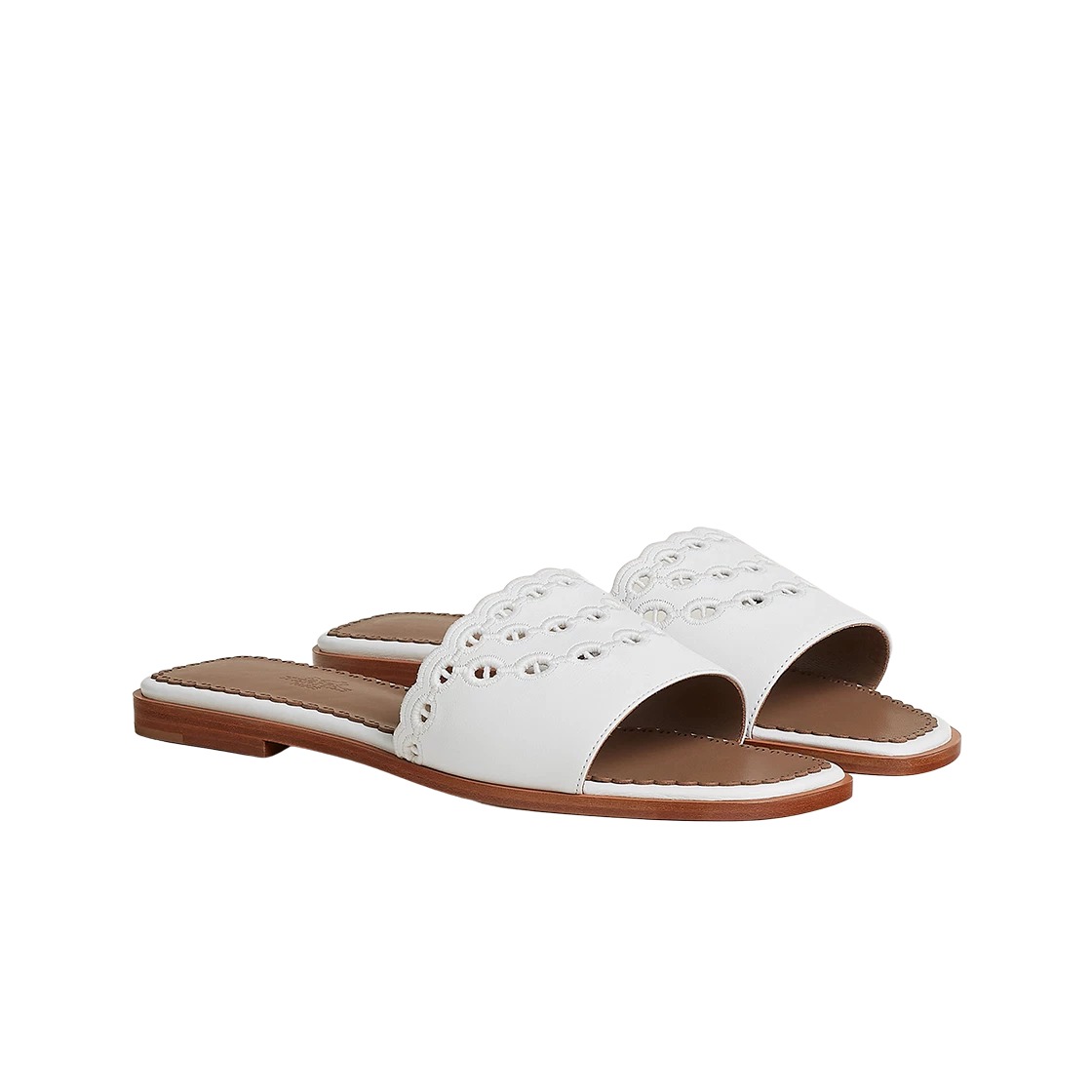 Hermes Gaelle Sandal Calfskin & Blanc