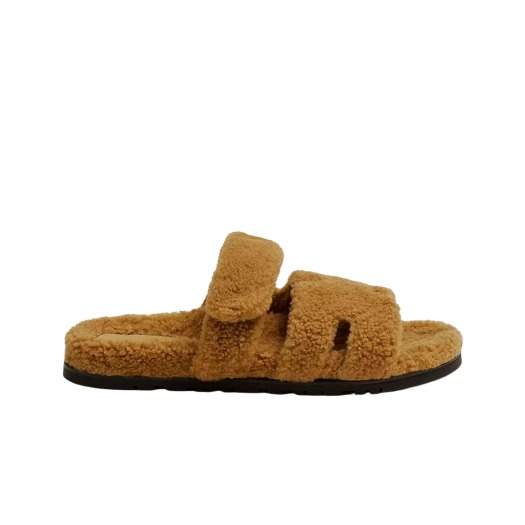 Hermes Chypre Sandal Woolskin & Beige Gobi