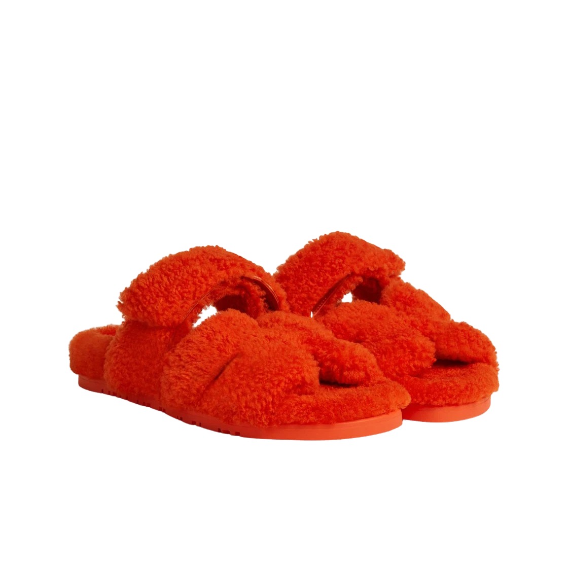 Hermes Chypre Sandal Woolskin & Orange