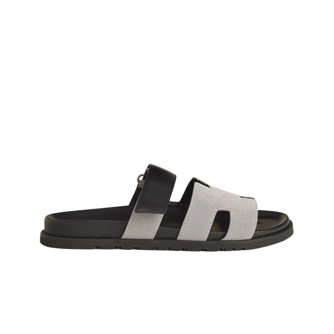 Hermes Chypre Sandal Canvas Calfskin & Prunoir Noir