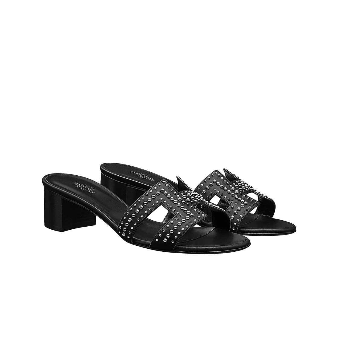 Hermes Mini Stud Oasis Sandal Calfskin & Noir