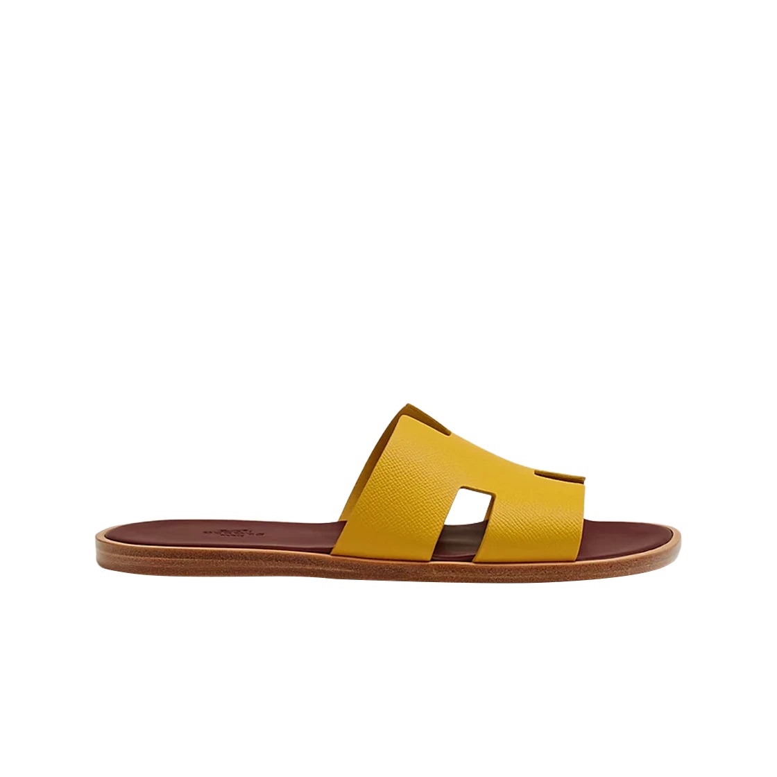 Hermes Izmir Sandal Epsom & Jaune Citron Rouge Marsala