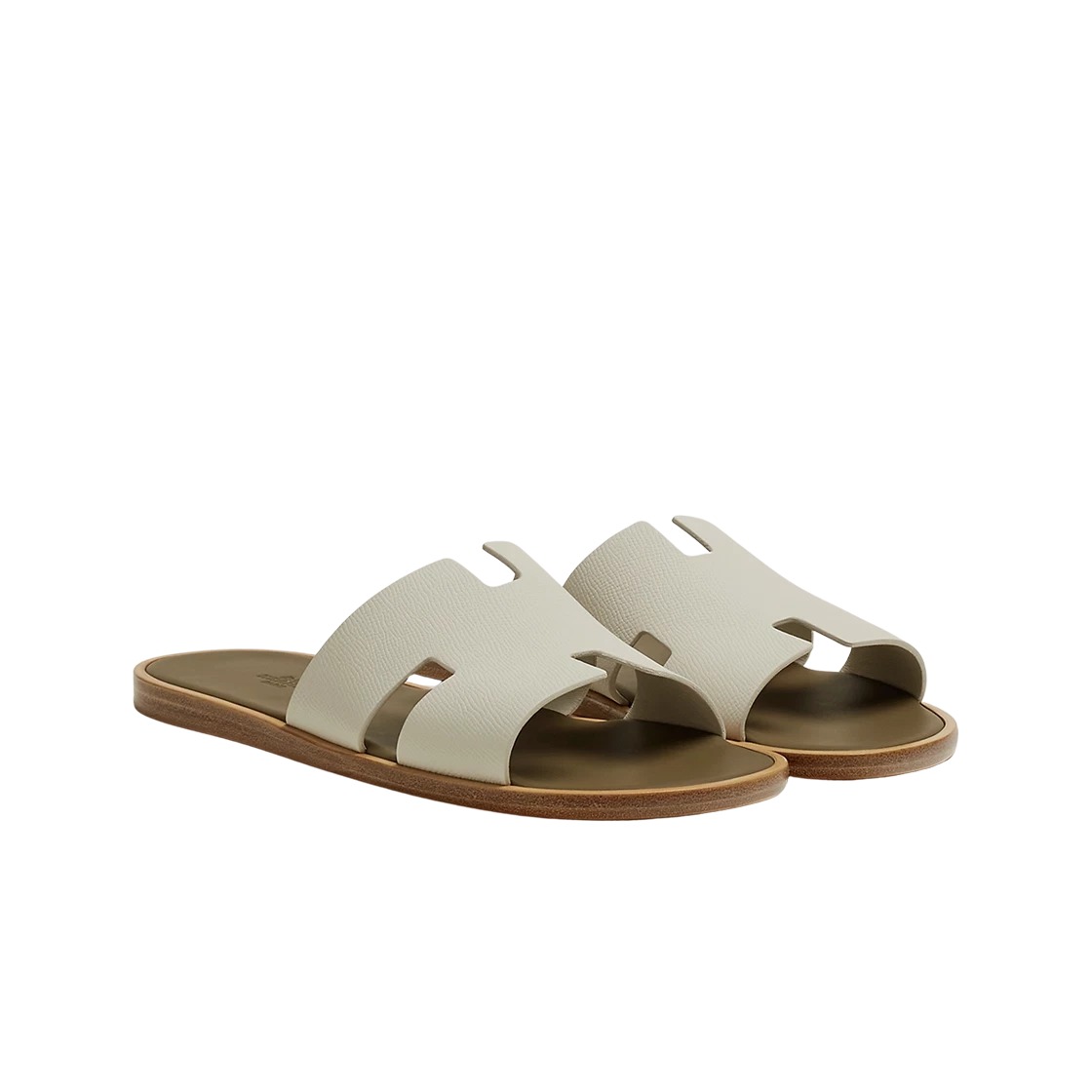 Hermes Izmir Sandal Epsom & Beige Glaise Vert Toundra