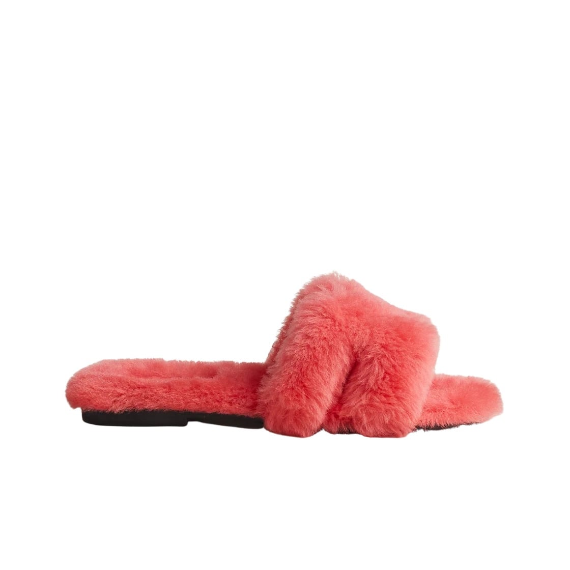 (W) Hermes Oran Sandal Woolskin & Rose Du Desert