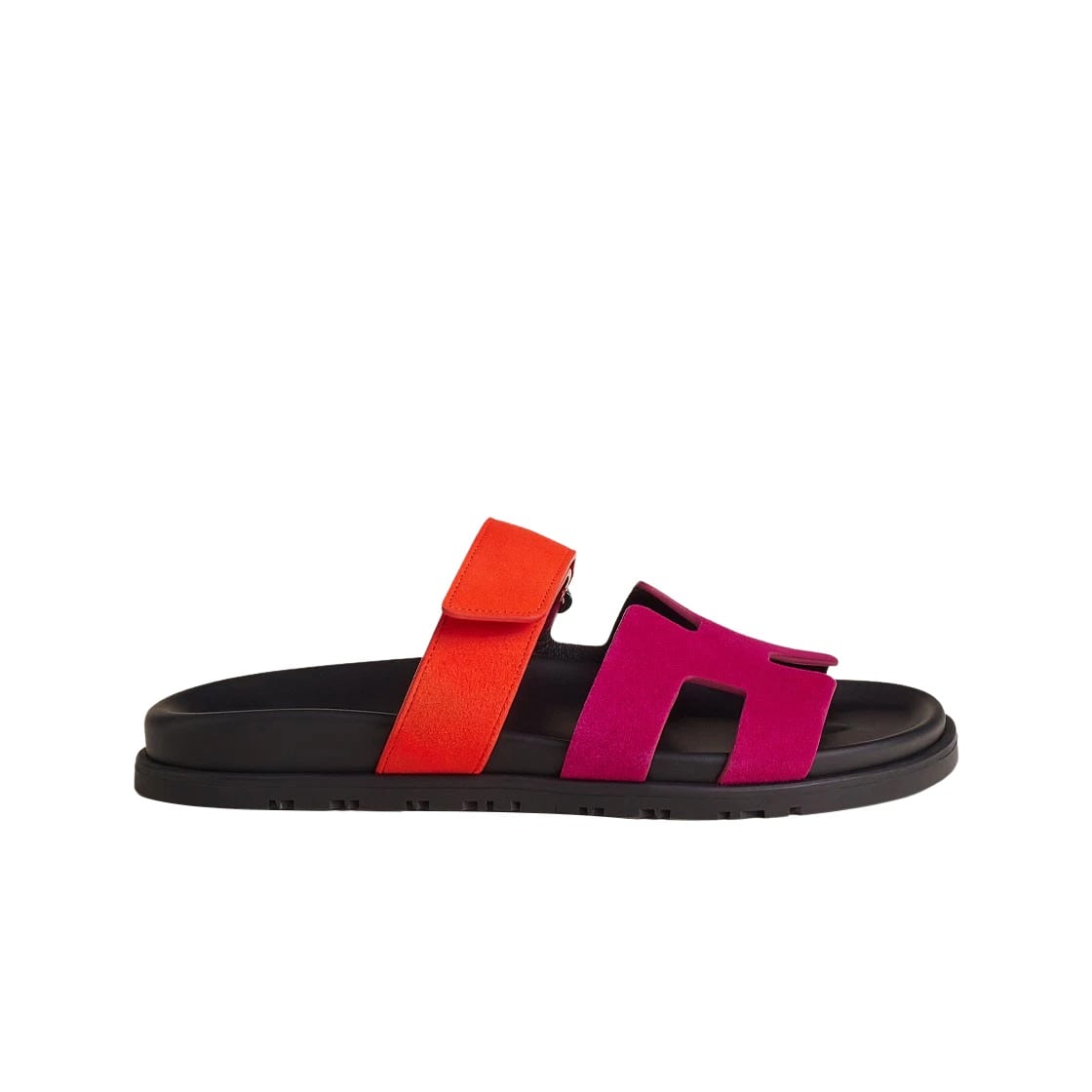 Hermes Chypre Sandal Suede Goatskin & Rose Chapas Orange Synthetique