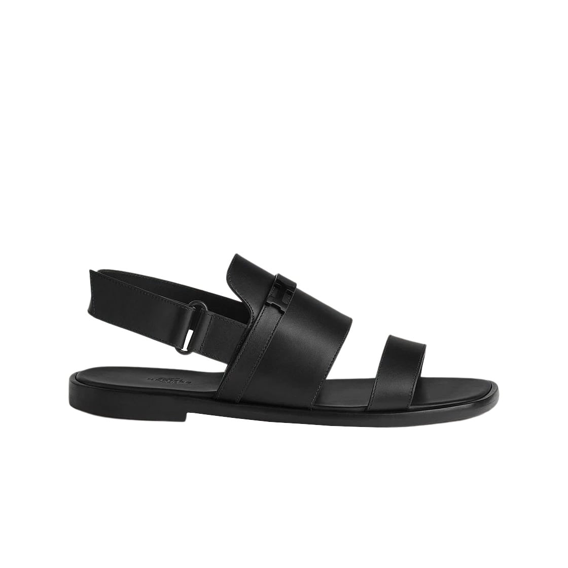 Hermes Giacomo Sandal Calfskin & Brushed Black PVD Noir
