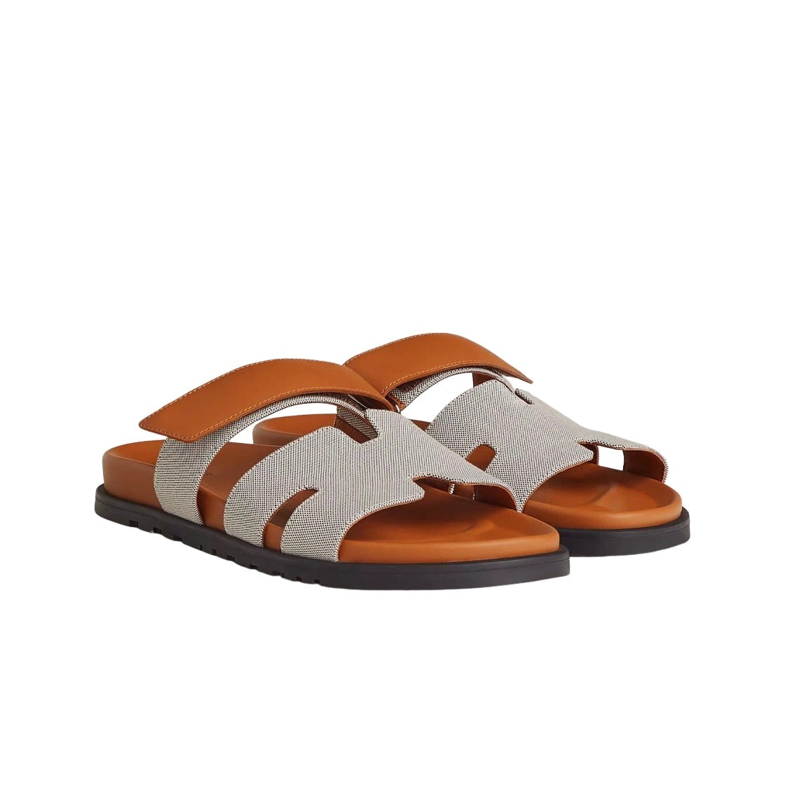Hermes Chypre Sandal Canvas Calfskin & Prunoir Naturel